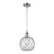 Farmhouse Rope Mini Pendant shown in the Polished Chrome finish with a Clear Glass with White Rope shade