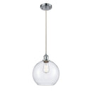 Athens Mini Pendant shown in the Polished Chrome finish with a Seedy shade