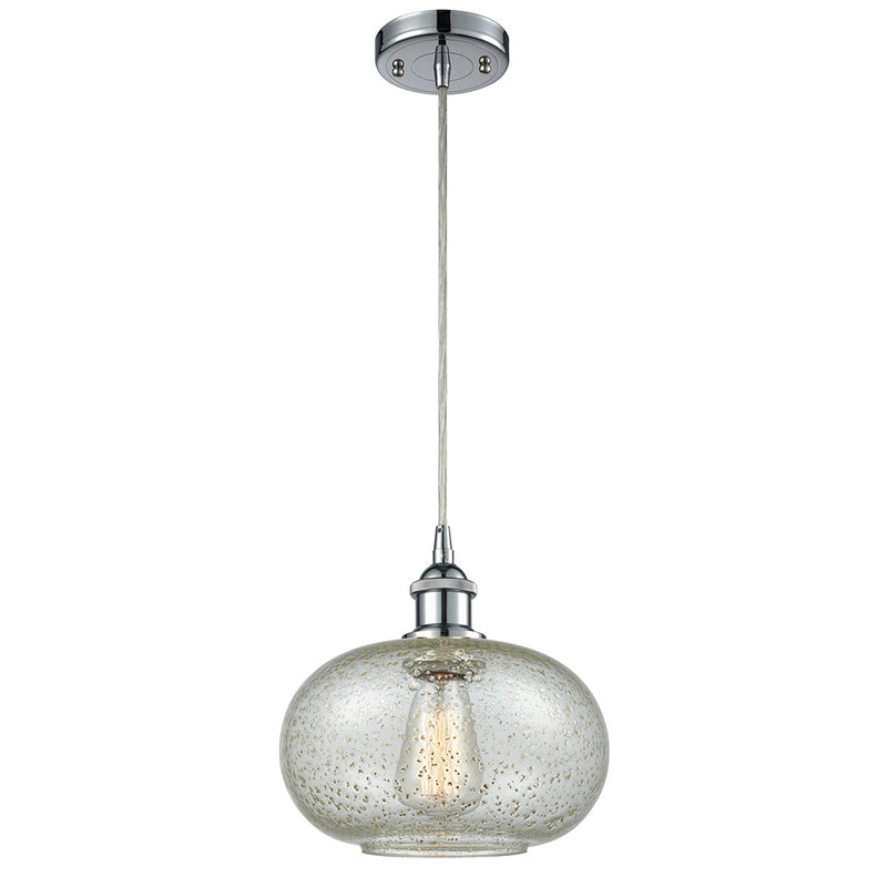 Gorham Mini Pendant shown in the Polished Chrome finish with a Mica shade