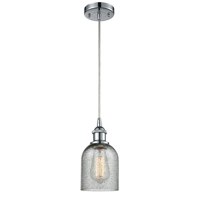 Caledonia Mini Pendant shown in the Polished Chrome finish with a Charcoal shade