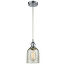 Caledonia Mini Pendant shown in the Polished Chrome finish with a Mica shade