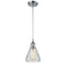 Conesus Mini Pendant shown in the Polished Chrome finish with a Clear Crackle shade