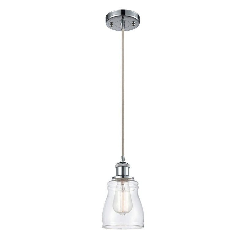 Ellery Mini Pendant shown in the Polished Chrome finish with a Clear shade