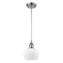 Fenton Mini Pendant shown in the Polished Chrome finish with a Matte White shade