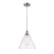 Ballston Cone Mini Pendant shown in the Polished Chrome finish with a Clear shade