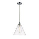 Ballston Cone Mini Pendant shown in the Polished Chrome finish with a Clear shade