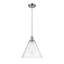 Ballston Cone Mini Pendant shown in the Polished Chrome finish with a Seedy shade