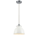 Adirondack Mini Pendant shown in the Polished Chrome finish with a Glossy White shade