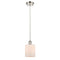 Cobbleskill Mini Pendant shown in the Polished Nickel finish with a Matte White shade