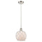 Farmhouse Rope Mini Pendant shown in the Polished Nickel finish with a White Glass with White Rope shade