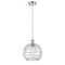 Deco Swirl Mini Pendant shown in the Polished Nickel finish with a Clear shade