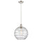 Deco Swirl Mini Pendant shown in the Polished Nickel finish with a Clear shade