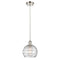 Deco Swirl Mini Pendant shown in the Polished Nickel finish with a Clear shade