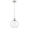 Athens Mini Pendant shown in the Polished Nickel finish with a Clear shade