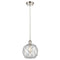 Farmhouse Rope Mini Pendant shown in the Polished Nickel finish with a Clear Glass with White Rope shade