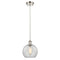 Athens Mini Pendant shown in the Polished Nickel finish with a Clear shade