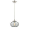 Gorham Mini Pendant shown in the Polished Nickel finish with a Charcoal shade