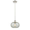 Gorham Mini Pendant shown in the Polished Nickel finish with a Mica shade