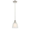 Castile Mini Pendant shown in the Polished Nickel finish with a White shade