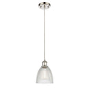 Castile Mini Pendant shown in the Polished Nickel finish with a Clear shade