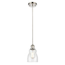 Ellery Mini Pendant shown in the Polished Nickel finish with a Seedy shade