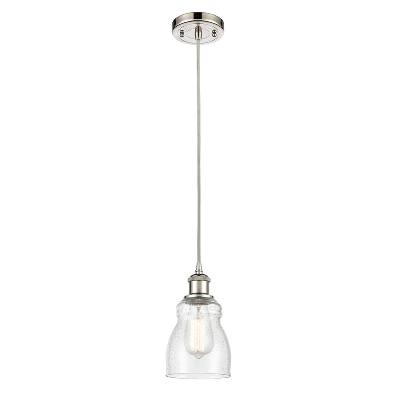 Ellery Mini Pendant shown in the Polished Nickel finish with a Seedy shade