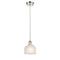 Dayton Mini Pendant shown in the Polished Nickel finish with a White shade