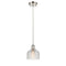 Dayton Mini Pendant shown in the Polished Nickel finish with a Clear shade