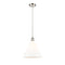 Ballston Cone Mini Pendant shown in the Polished Nickel finish with a Matte White shade