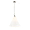 Ballston Cone Pendant shown in the Polished Nickel finish with a Matte White shade