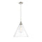 Ballston Cone Pendant shown in the Polished Nickel finish with a Clear shade