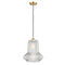 Springwater Mini Pendant shown in the Satin Gold finish with a Clear Spiral Fluted shade