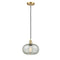 Gorham Mini Pendant shown in the Satin Gold finish with a Mica shade