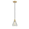 Conesus Mini Pendant shown in the Satin Gold finish with a Clear Crackle shade