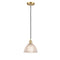 Arietta Mini Pendant shown in the Satin Gold finish with a Clear shade