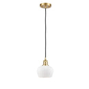 Fenton Mini Pendant shown in the Satin Gold finish with a Matte White shade