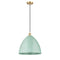 Plymouth Dome Mini Pendant shown in the Satin Gold finish with a Seafoam shade