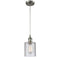 Cobbleskill Mini Pendant shown in the Brushed Satin Nickel finish with a Clear shade