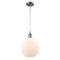 Athens Mini Pendant shown in the Brushed Satin Nickel finish with a Matte White shade