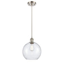 Athens Mini Pendant shown in the Brushed Satin Nickel finish with a Seedy shade