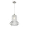 Springwater Mini Pendant shown in the Brushed Satin Nickel finish with a Clear Spiral Fluted shade