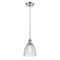 Castile Mini Pendant shown in the Brushed Satin Nickel finish with a Clear shade