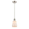 Ellery Mini Pendant shown in the Brushed Satin Nickel finish with a White shade