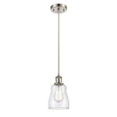 Ellery Mini Pendant shown in the Brushed Satin Nickel finish with a Clear shade