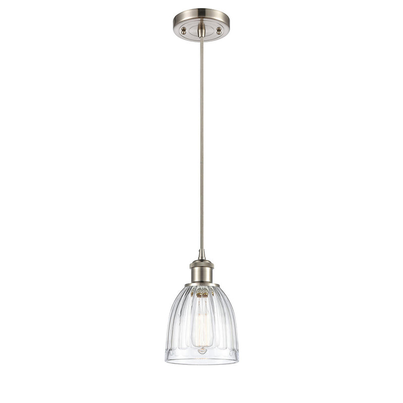 Brookfield Mini Pendant shown in the Brushed Satin Nickel finish with a Clear shade