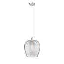 Norfolk Mini Pendant shown in the Brushed Satin Nickel finish with a Clear shade