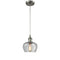 Fenton Mini Pendant shown in the Brushed Satin Nickel finish with a Clear shade