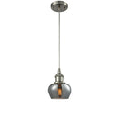 Fenton Mini Pendant shown in the Brushed Satin Nickel finish with a Plated Smoke shade