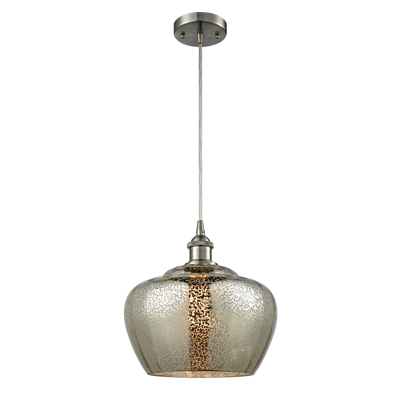 Fenton Mini Pendant shown in the Brushed Satin Nickel finish with a Mercury shade