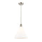 Ballston Cone Mini Pendant shown in the Brushed Satin Nickel finish with a Matte White shade